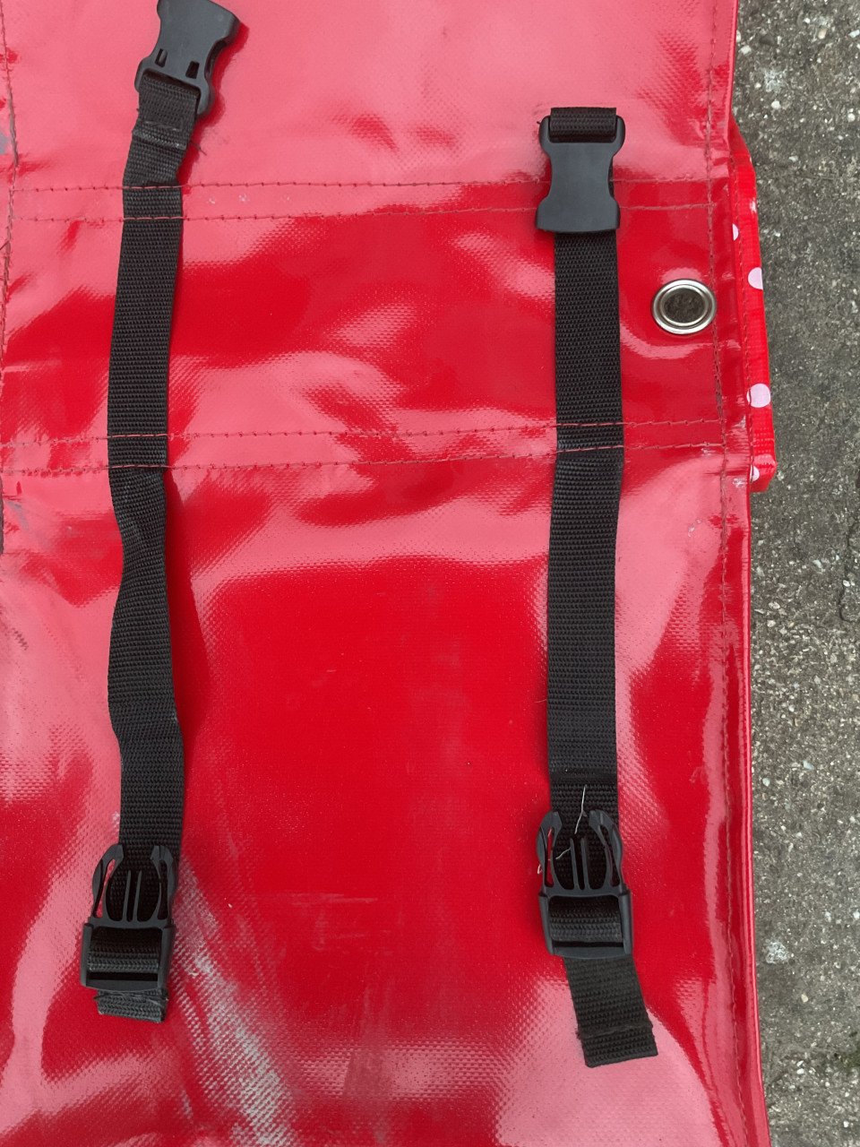 Fietstas rood/ wit gestipt meiden