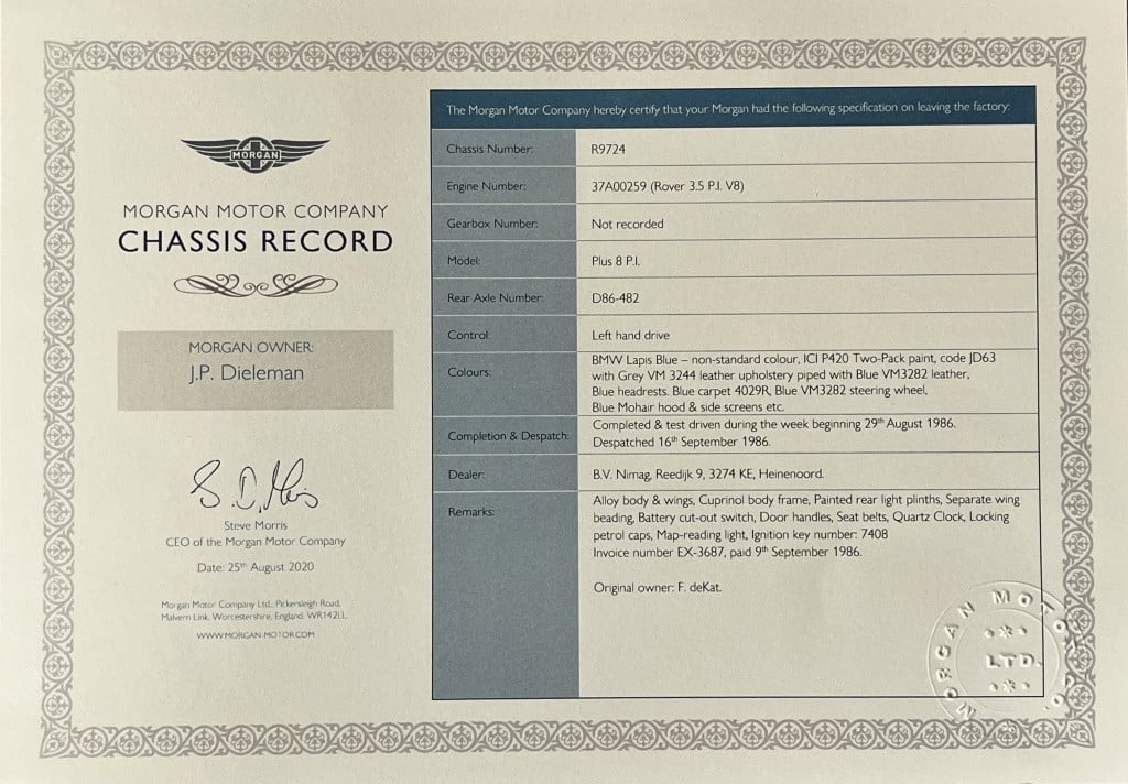 Morgan Plus 8 injection 3.5i v8 alloy body