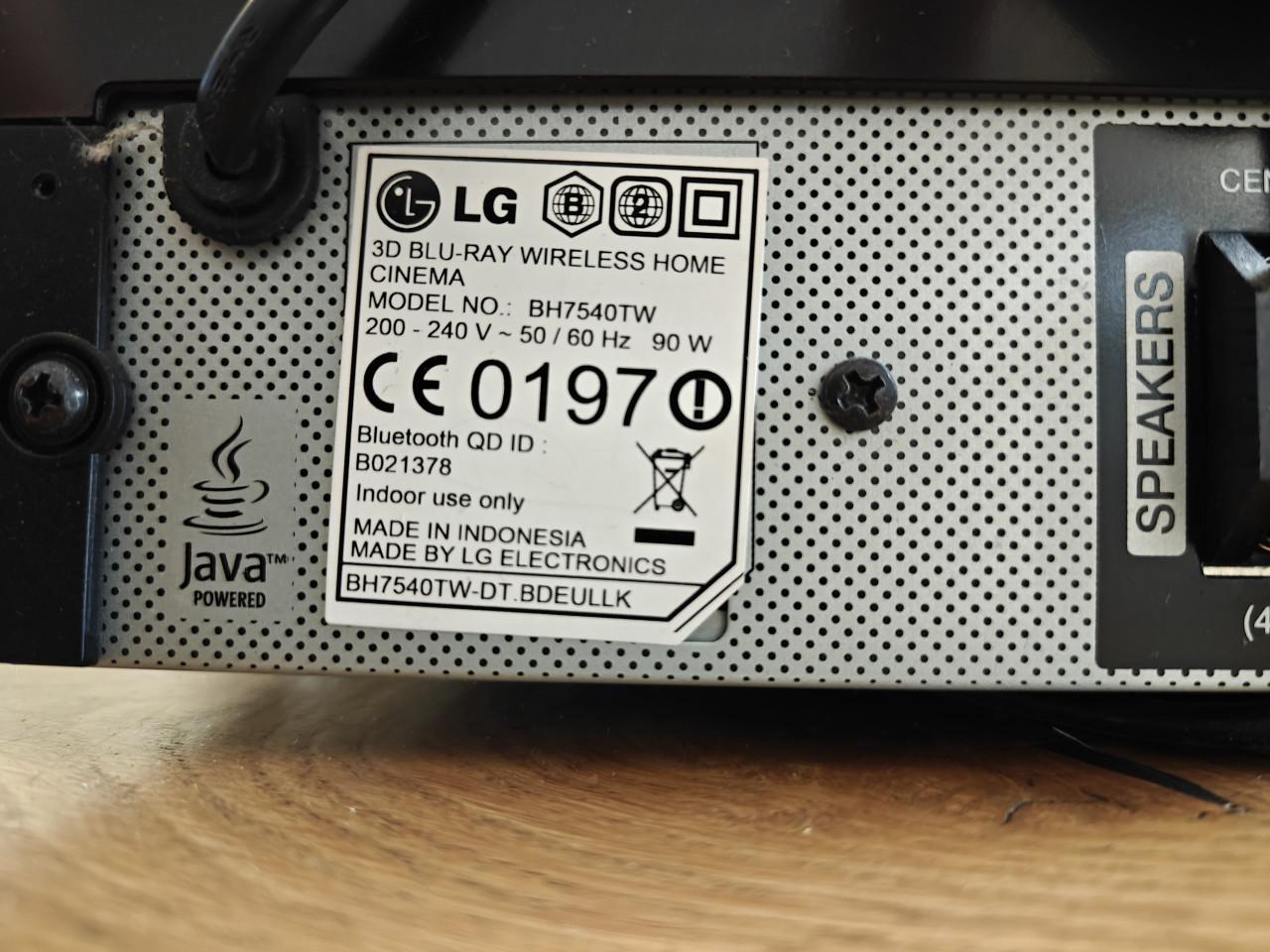 Thuisbioscoopset LG BH7540TW