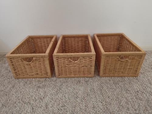 Prachtige set van 3x rieten mand, opbergmand rotan, mandjes.