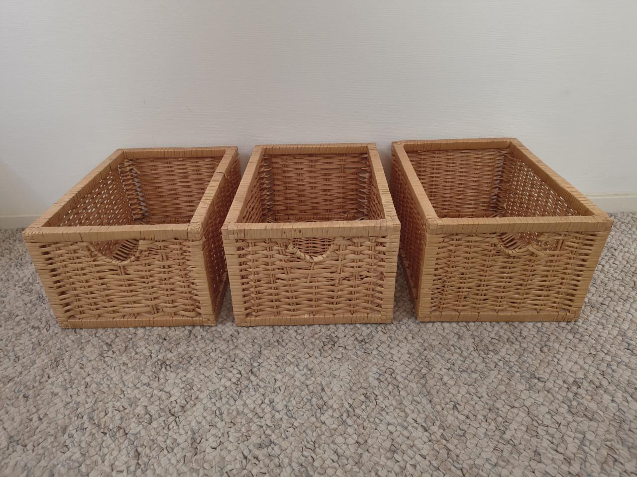 Prachtige set van 3x rieten mand, opbergmand rotan, mandjes.