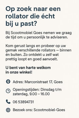 Bent u op zoek naar een rollator die echt bij u past?