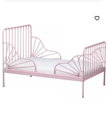 Meegroei bed ikea roze