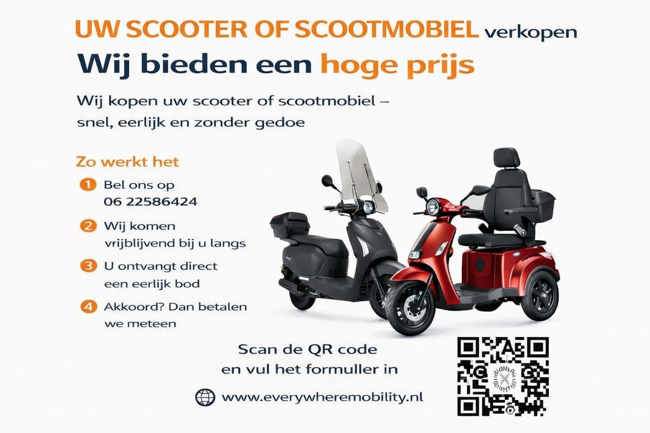 🛵 Scooter of scootmobiel verkopen? Wij kopen ’m direct in!