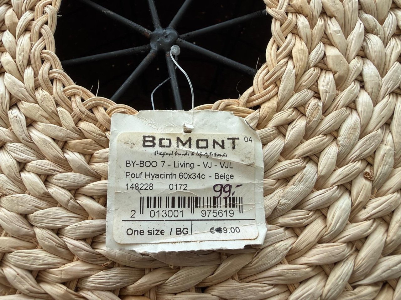 By-Boo 7 Pouf Hyacinth 60 x 34 cm beige