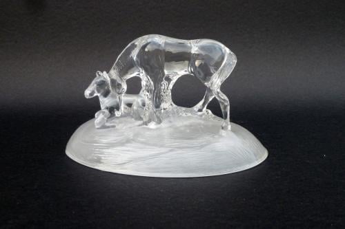 Crystal d'Arques Paard met veulen - kristallen beeldje