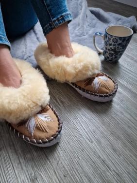 Lamswollen pantoffels