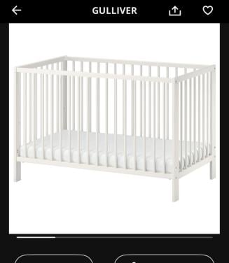 Wit ledikant Gulliver + matrasje