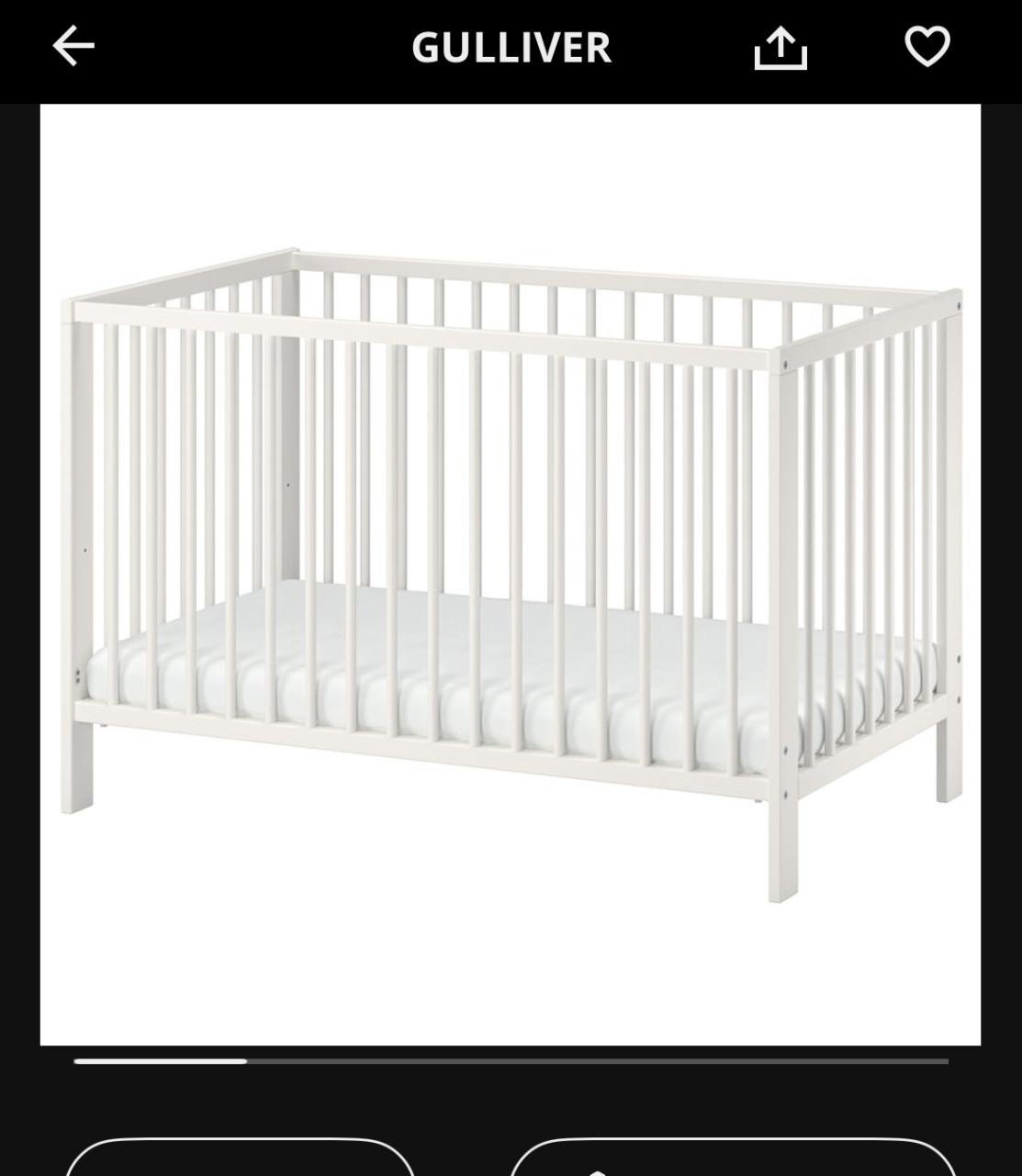 Wit ledikant Gulliver + matrasje