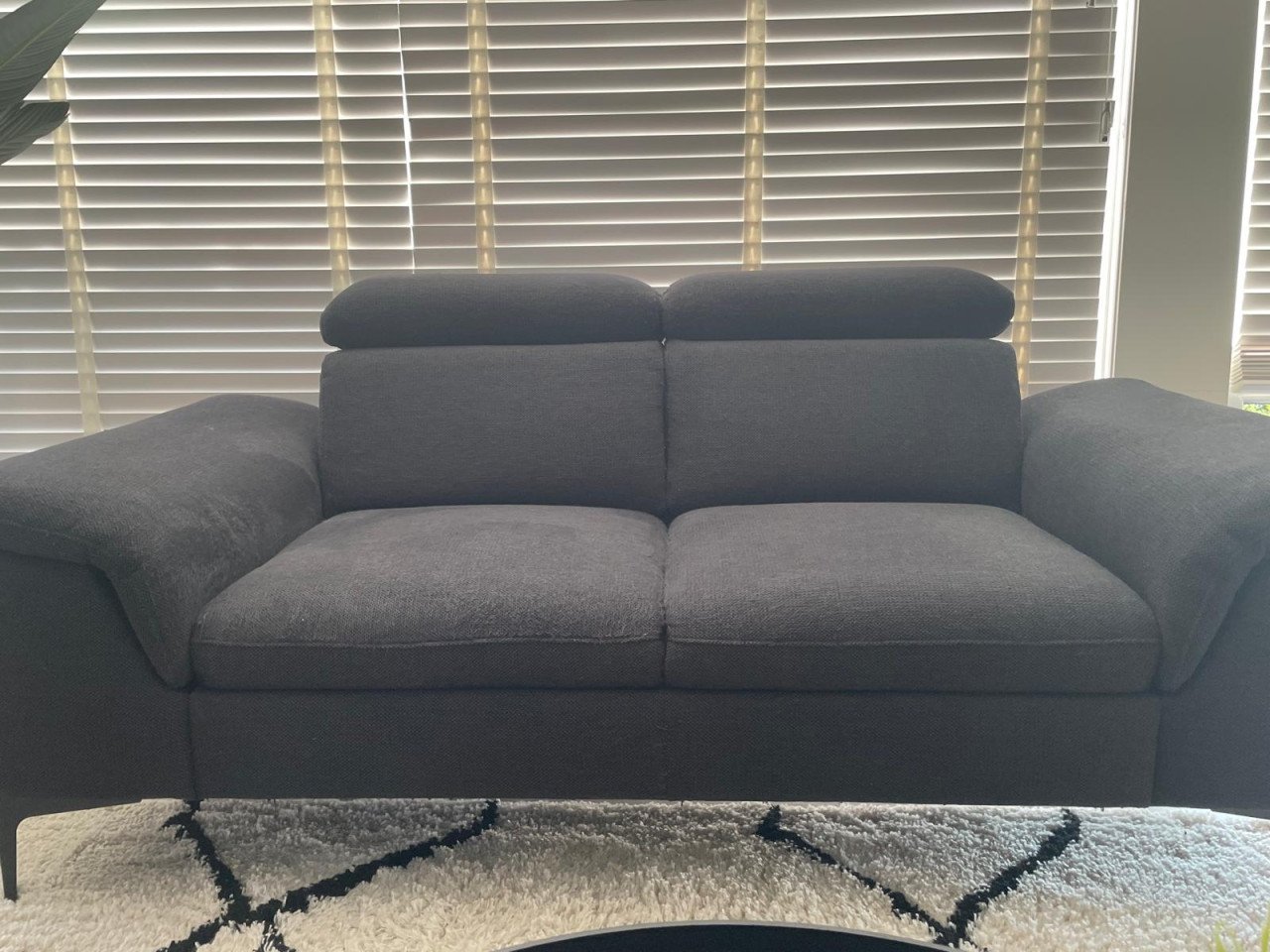 Bankstel Zwart Stof - 2.5 zit + 2 zit (met beschadiging door katten)