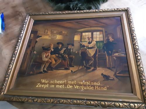 Hele leuke oude lijst met barbershop tafereel