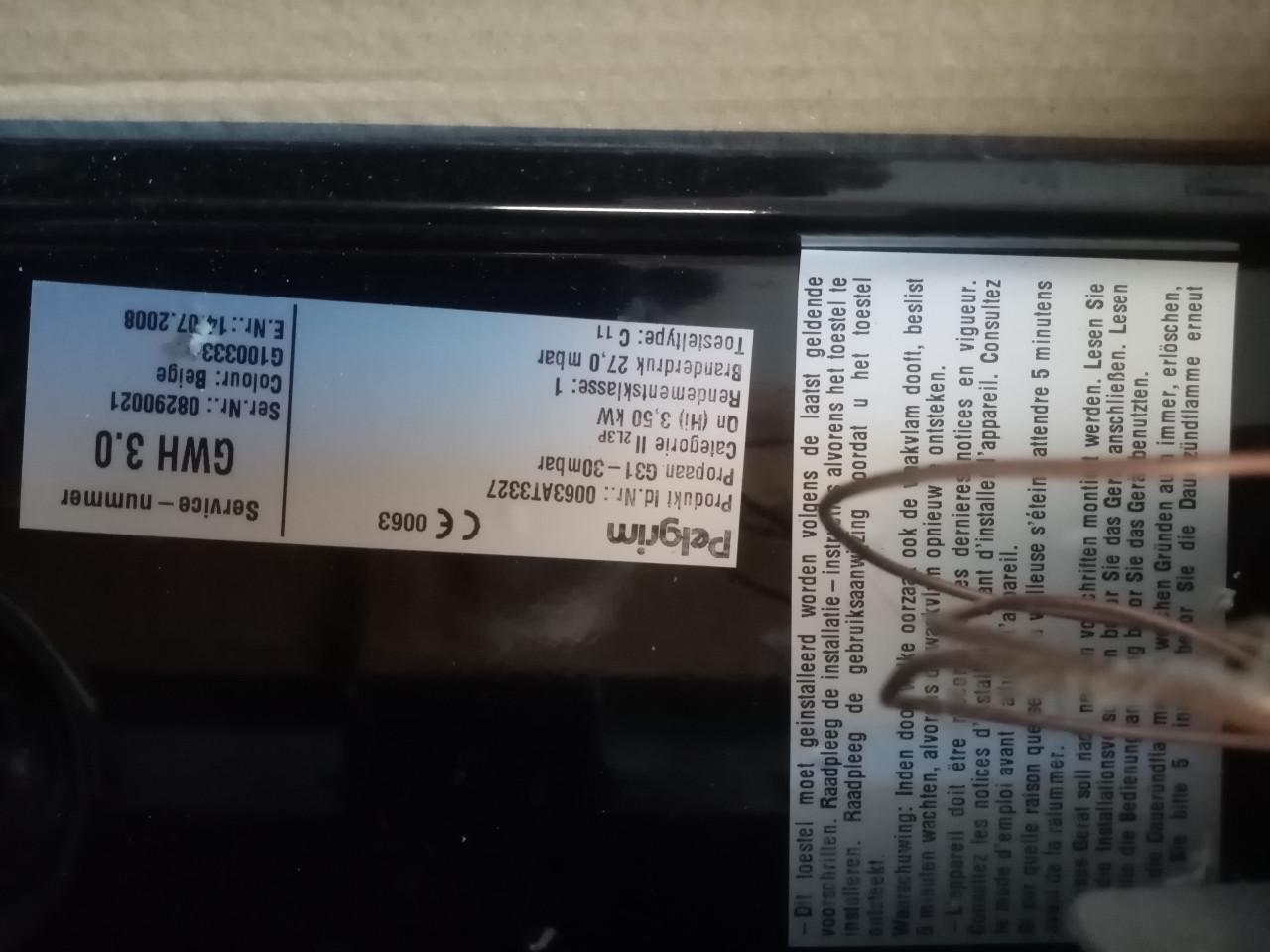 Te koop Pelgrim gevelkachel.