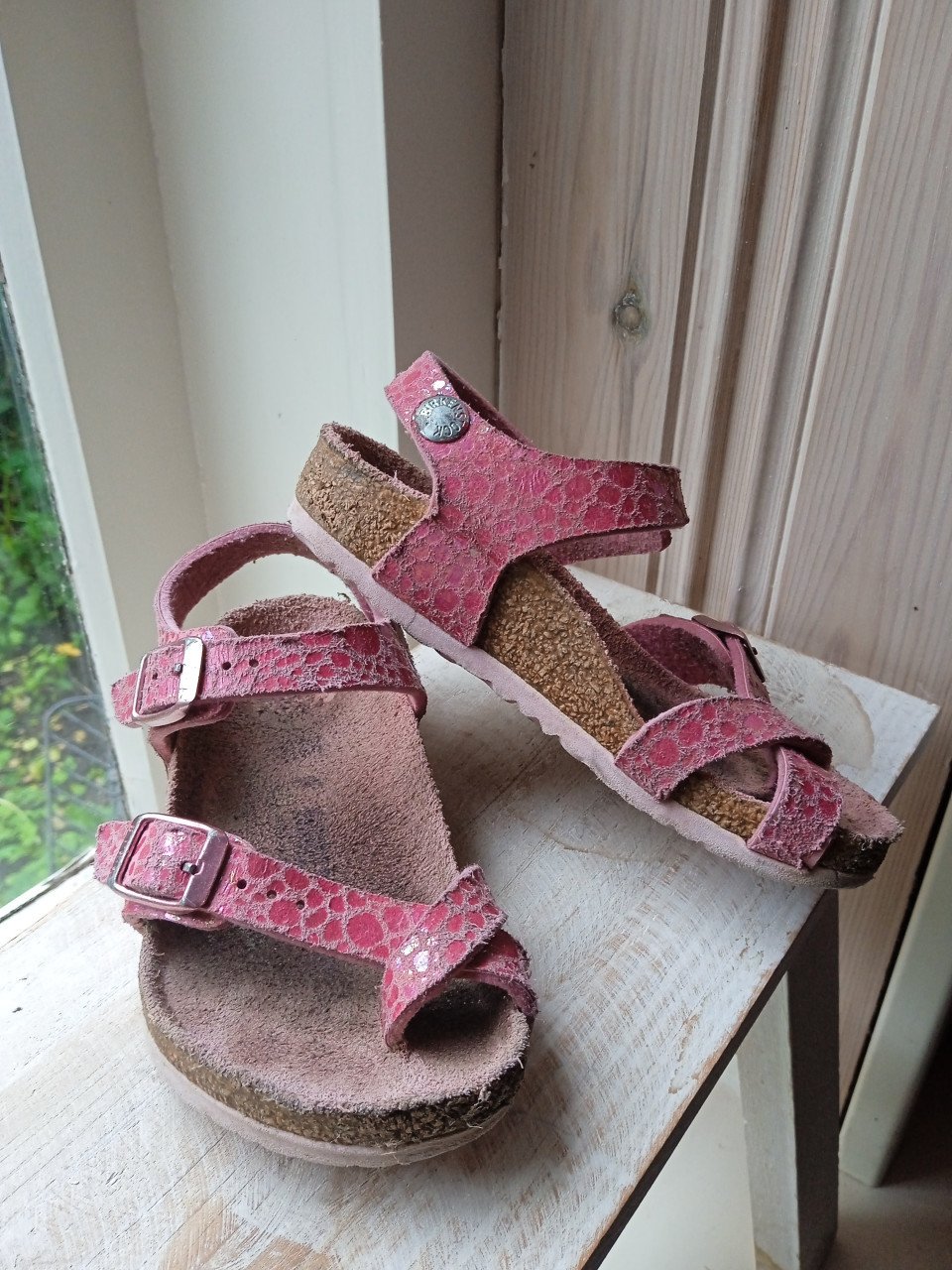 Sandaaltjes kind maat 26 ~ roze sandalen Birkenstock leder