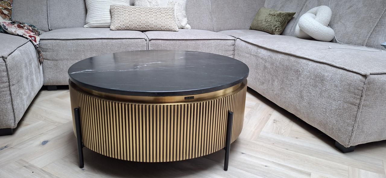 Richmond Interiors Ironville salontafel – zwart marmer/goud