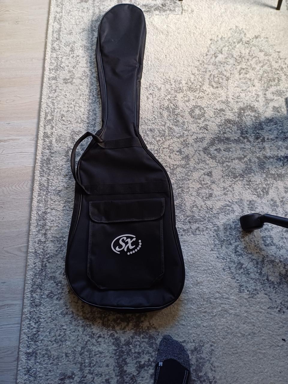 Basgitaar met hoes € 200,-