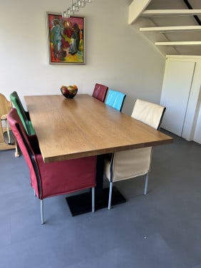 Eettafel  eiken 207x100x74  met ontworpen industriële poten