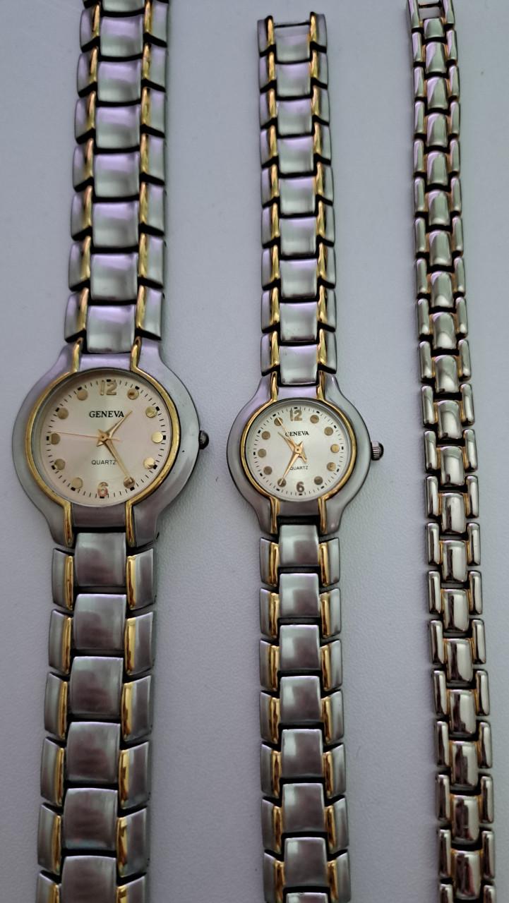 2 Stainless steel horloges en 1 armband
