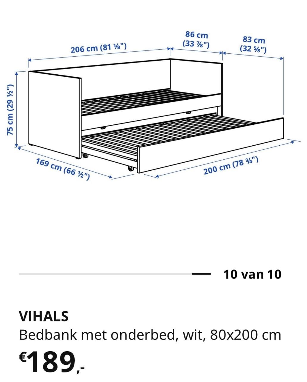 Bedbank met onderbed (Vihals van IKEA)