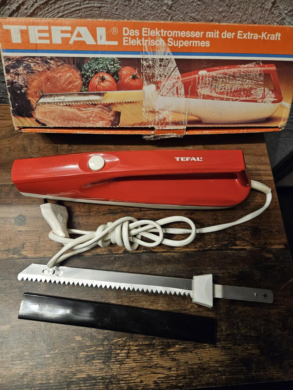 Werkend Tefal Elektrisch Mes - Vintage retro kleur rood