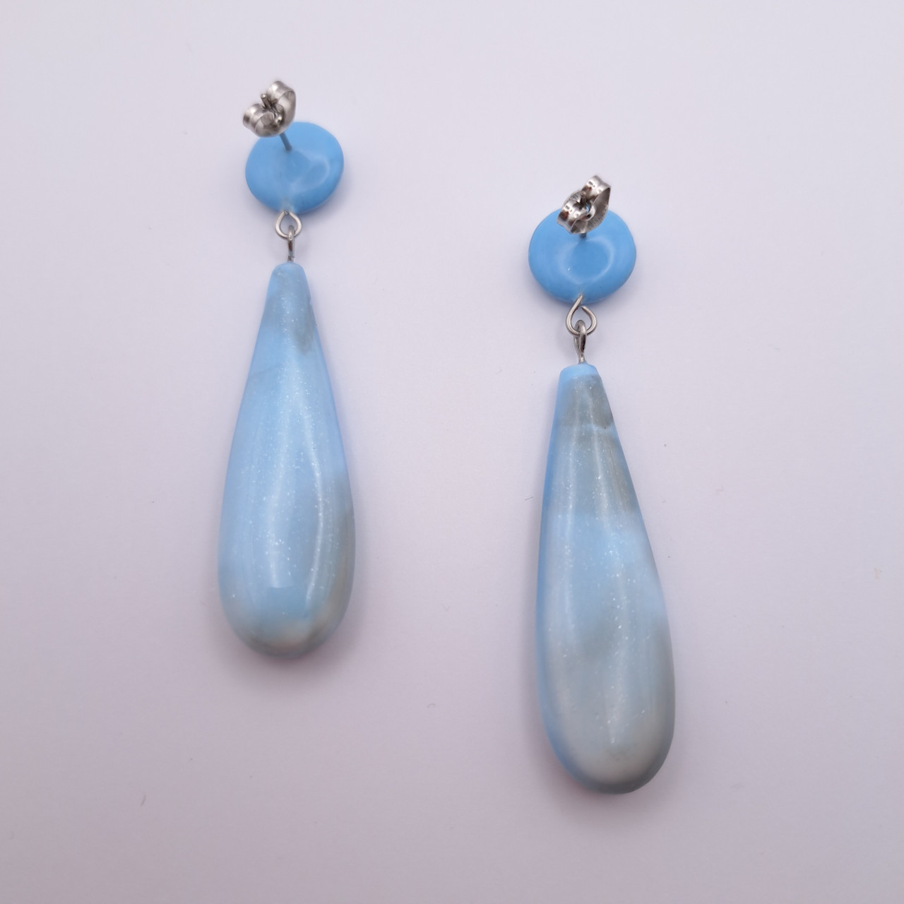 Marble blue oorhangers