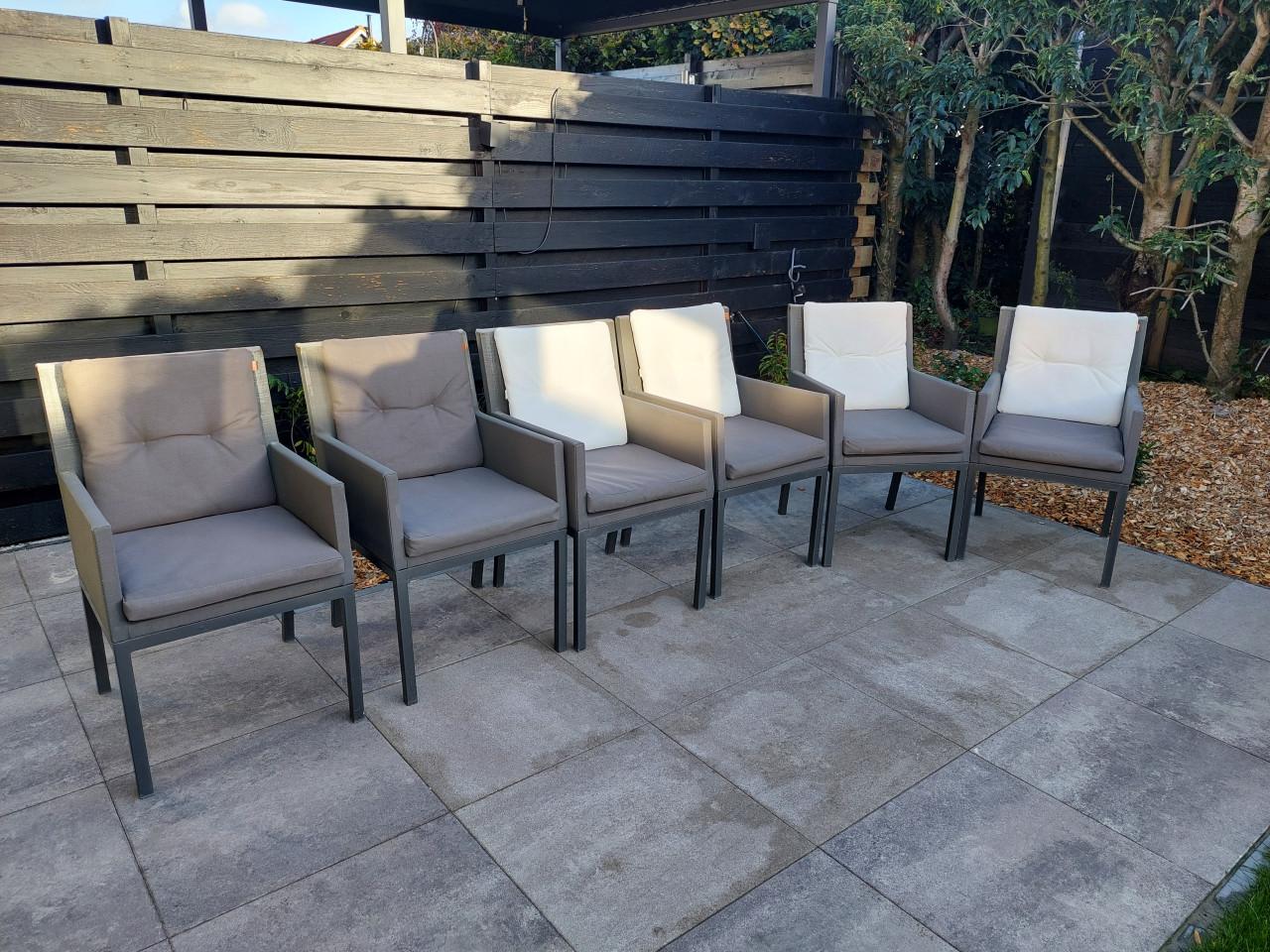 6x LIFE tuinstoelen met all weather kussens