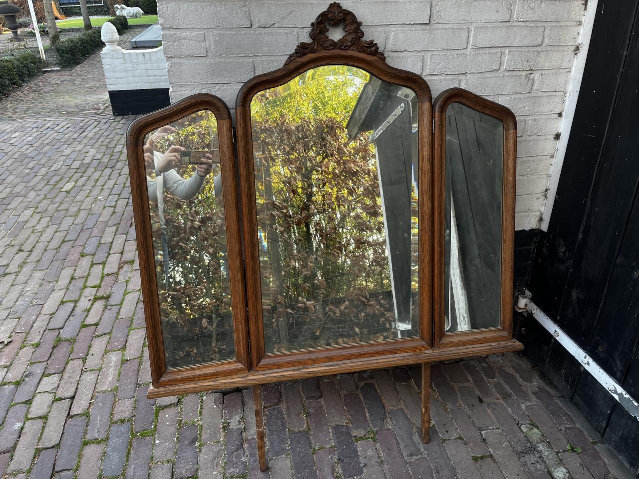 Brocante kapspiegel (drieluik)
