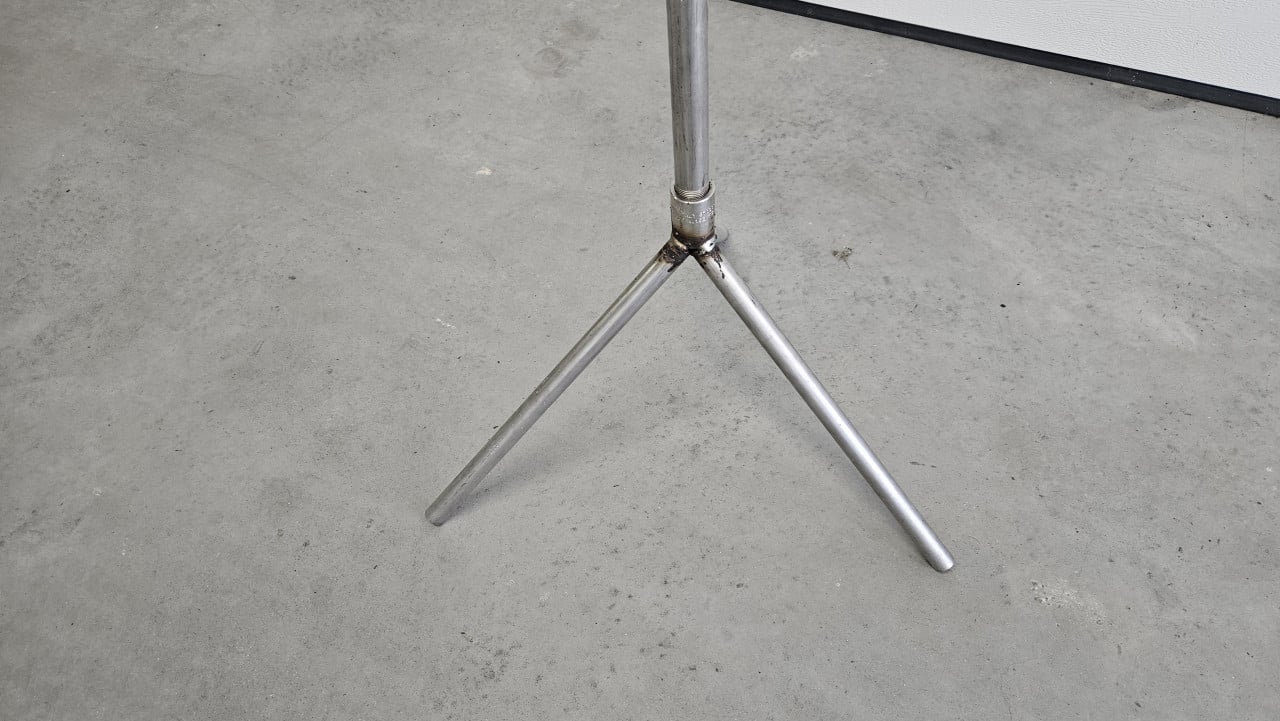 RVS bouwlamp met statief, zéér flexibel inzetbaar ( ruim 3 meter ! )