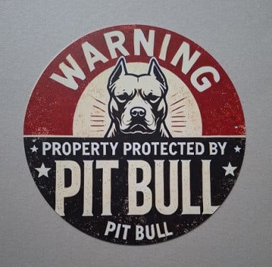 Warning Pitbull Metalen Bord