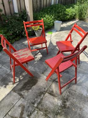 4 retro 70's klapstoelen