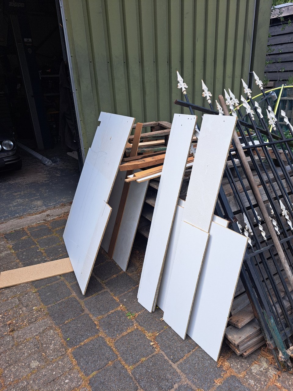 Spaanplaat platen.