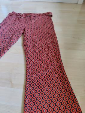 Zizo flared broek retro look oranje rood maat 36