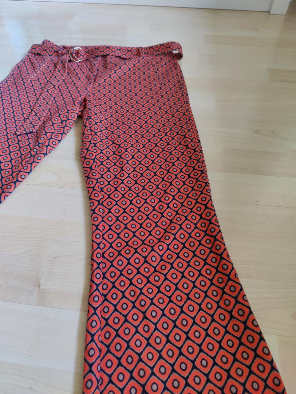 Zizo flared broek retro look oranje rood maat 36
