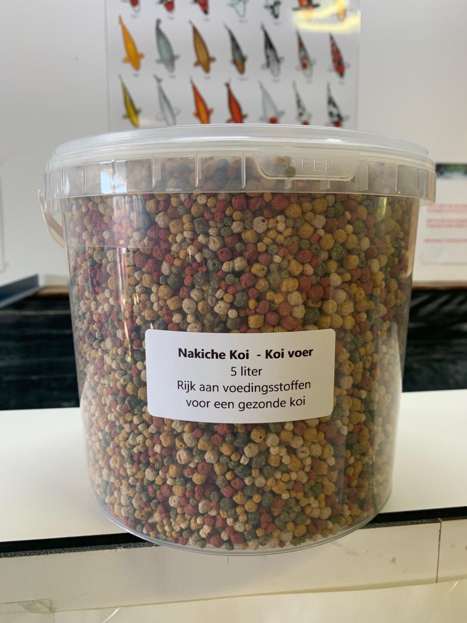 Nakiche Koi Basisvoer 2.5kg 5 liter goedkoop goed basisvoer