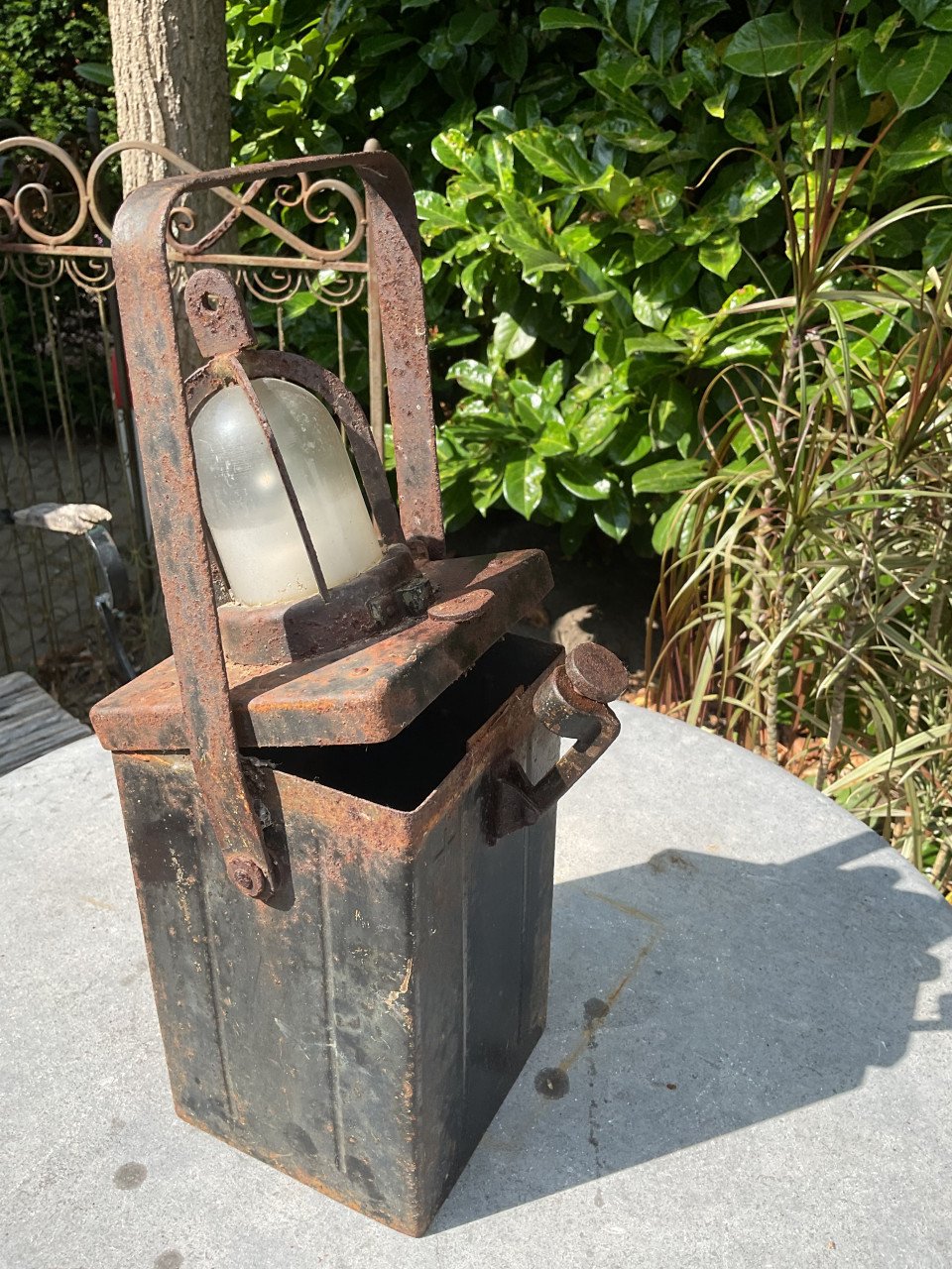 Antieke mijnwerkerslamp