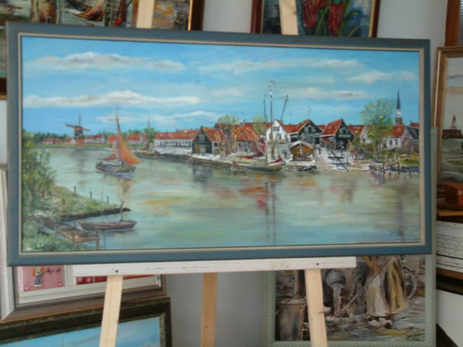 Water en wind  schilderijen olie verf  Jac Caljouw  Arnemuiden