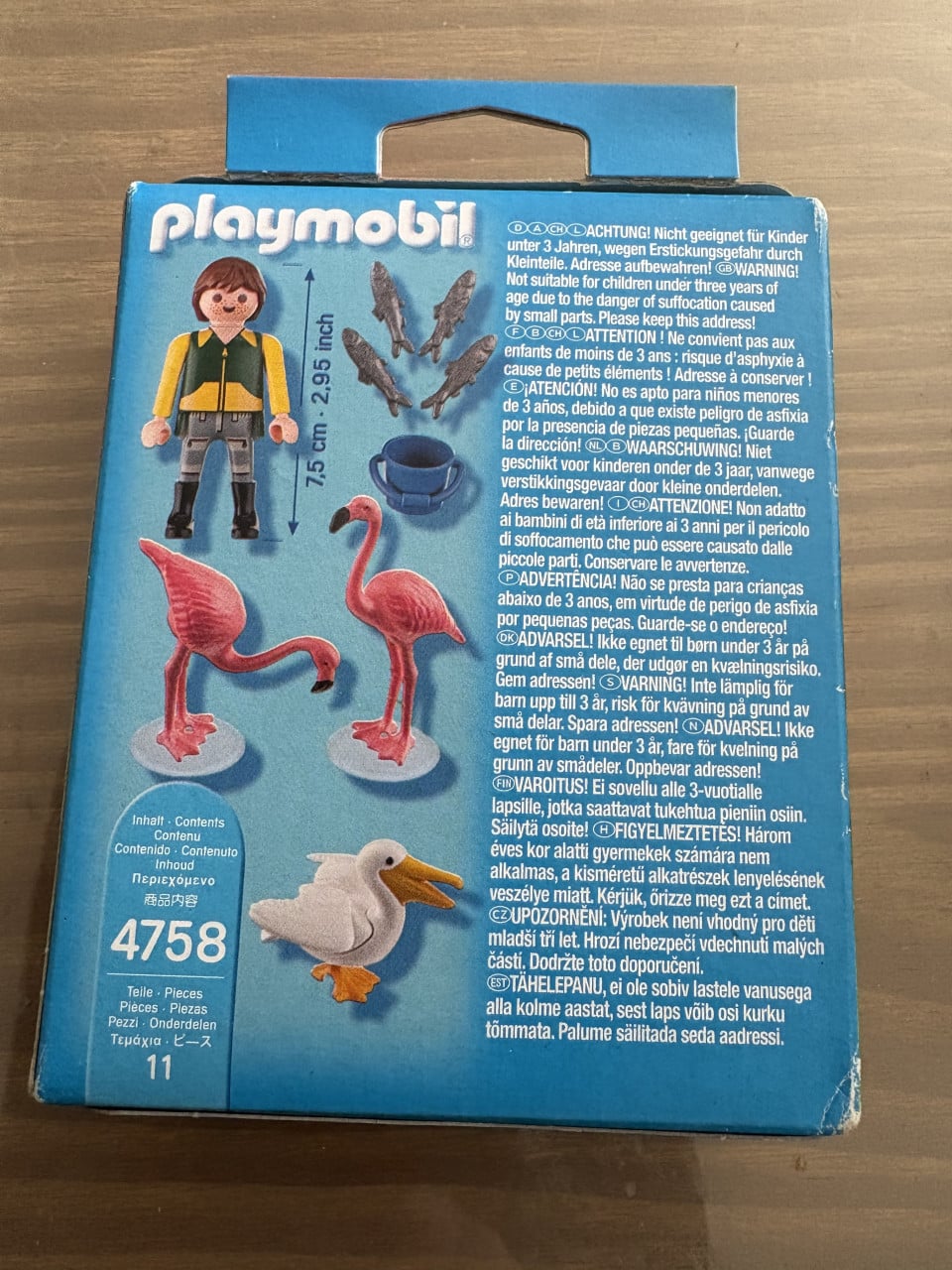 Playmobil verzorger met flamingo’s en pelikaan