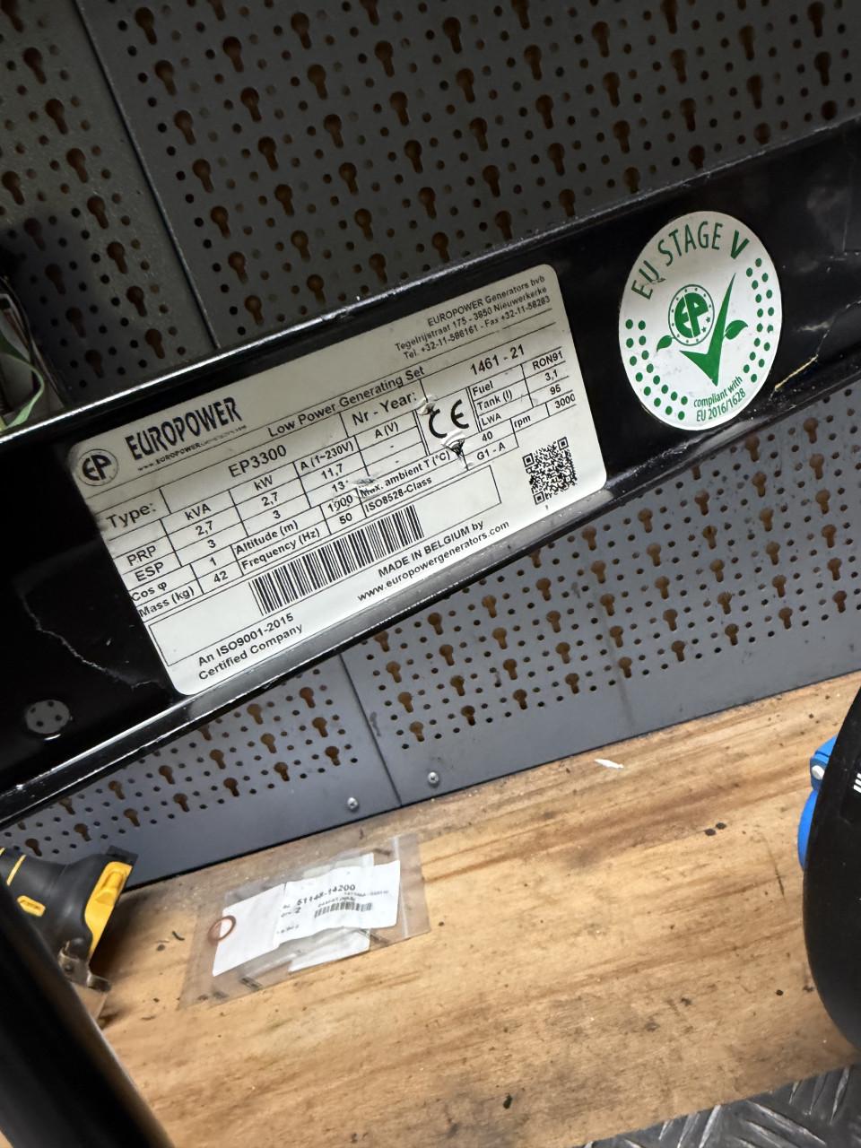Generator aggregaat Honda Europower EP3300 noodstroom