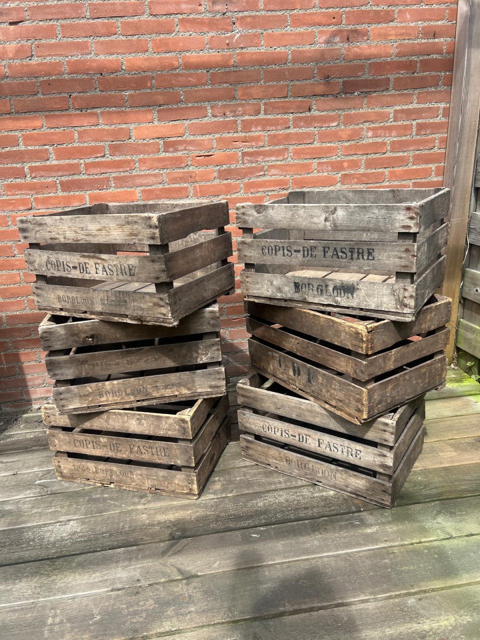 Houten tuinkistjes, 6 stuks