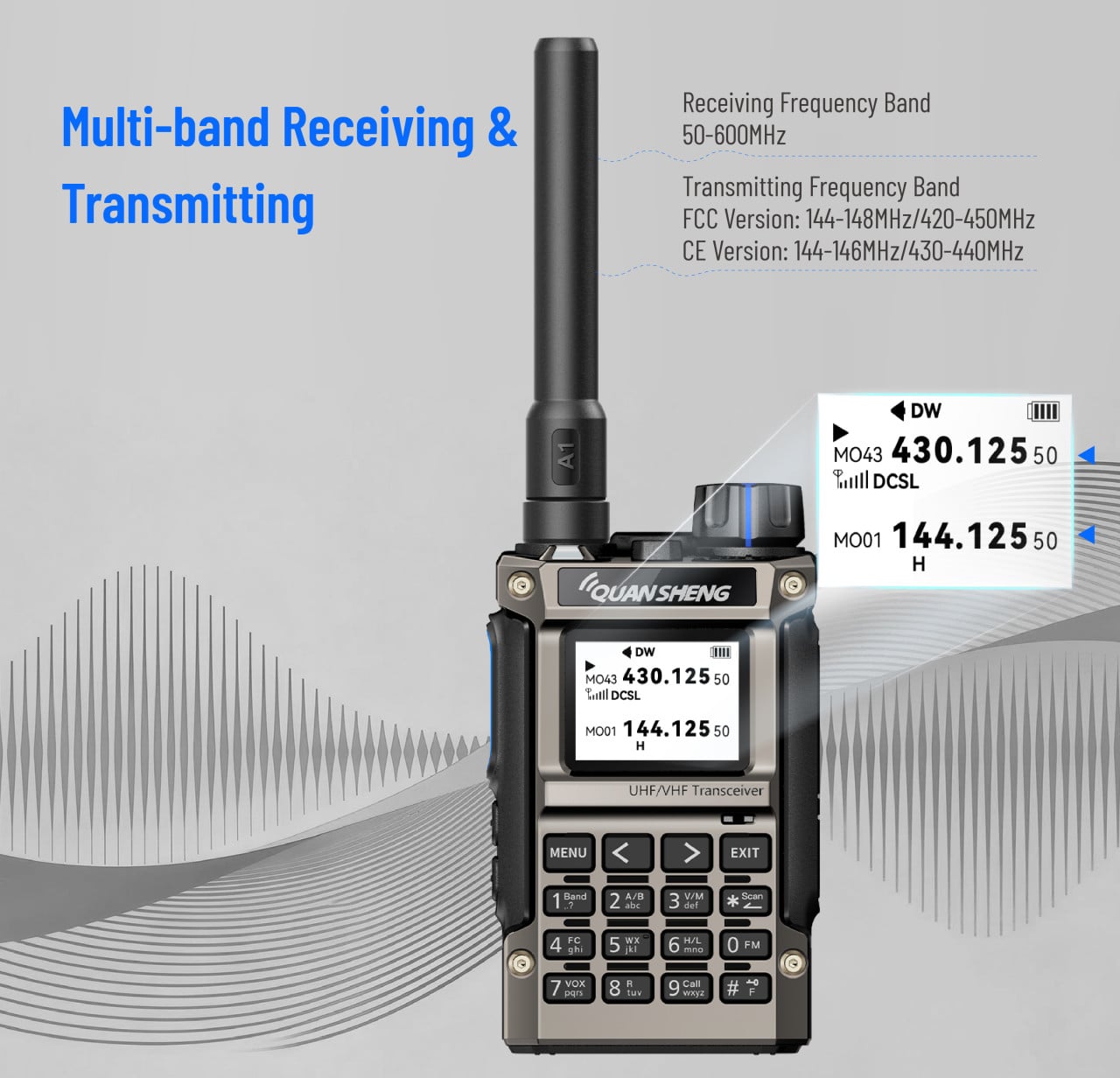 Quansheng UV-K1(8) Walkie-Talkie Multiband.