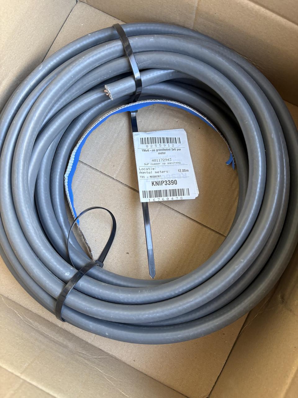 Nieuw in de doos 12 meter YMvK-as 5x6 grondkabel