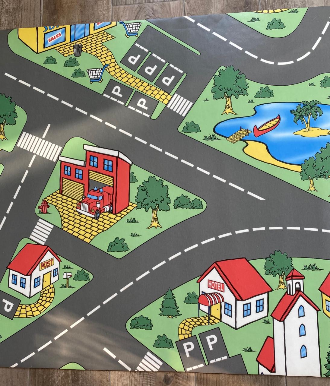 Verkeersspeelkleed 90 x 200 cm Lekker dik vinyl, anti allergisch