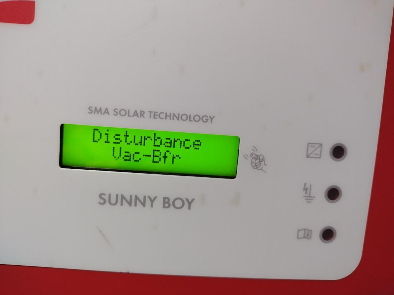 Omvormer SMA Sunnyboy 2500 met foutmelding