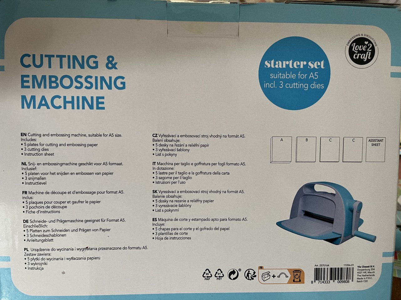 Cutting & Embossing machine voor het maken van (kerst)kaarten