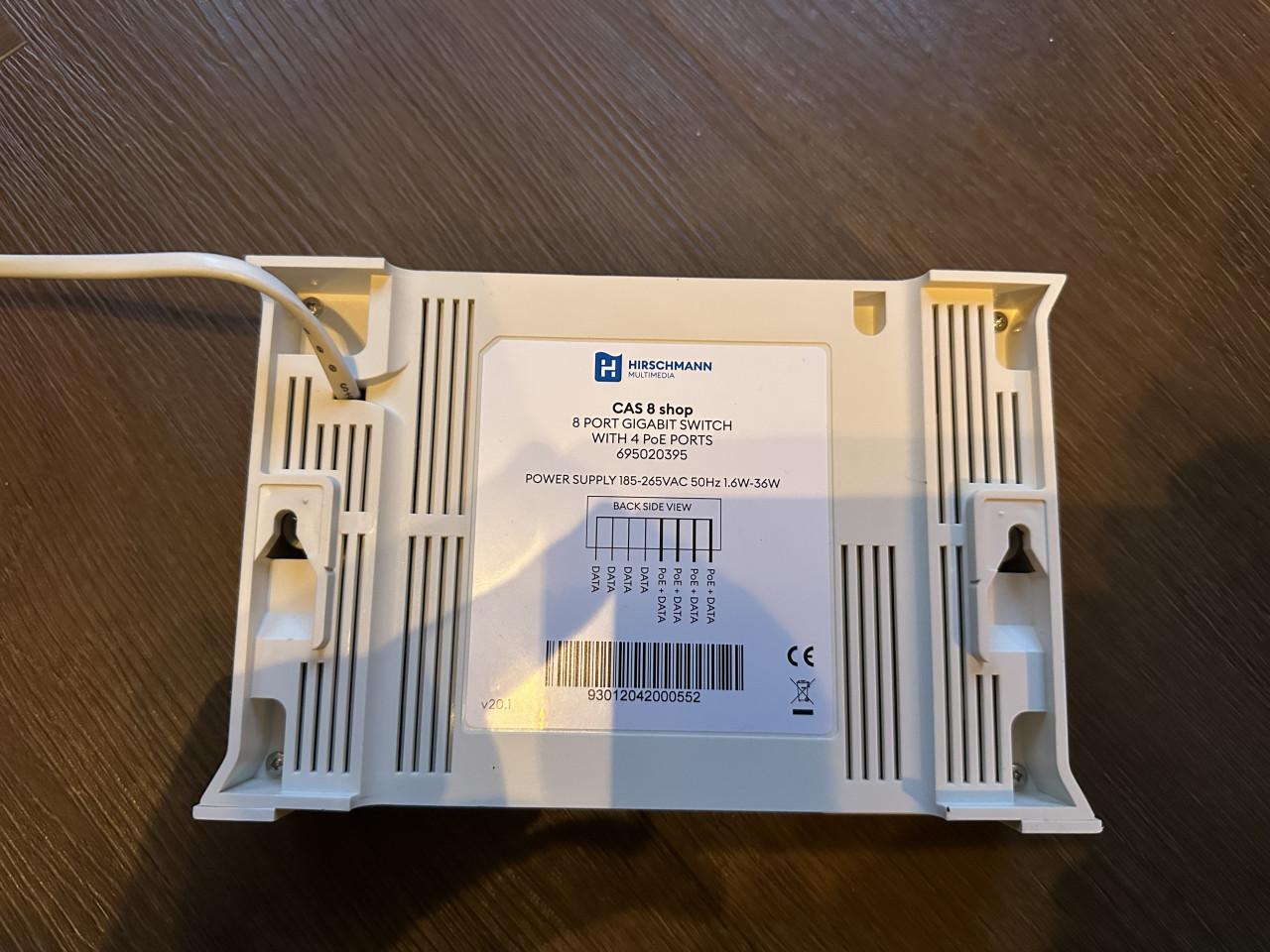 Hirschman 8 port switch met 4 POE poorten