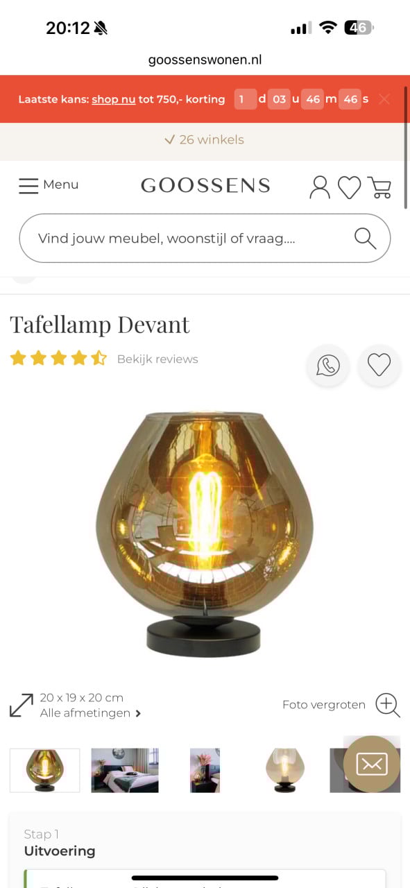 Tafellamp Goossens
