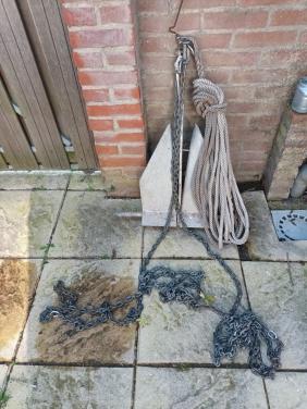 Te koop Poolanker met voorloopketting en touw