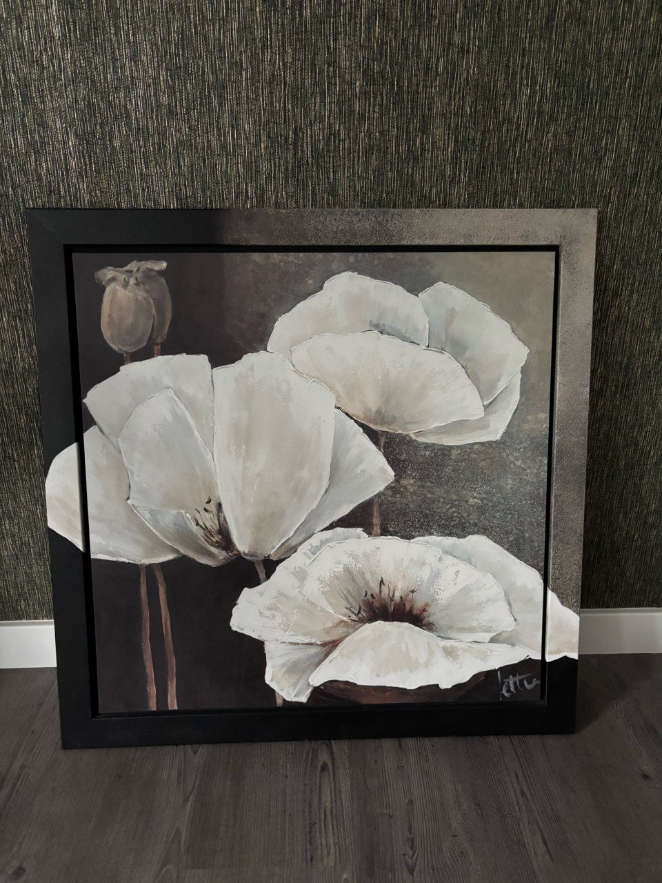 Schilderij Witte papavers als nieuw!