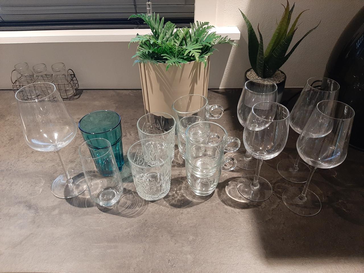 Set glazen verschillende