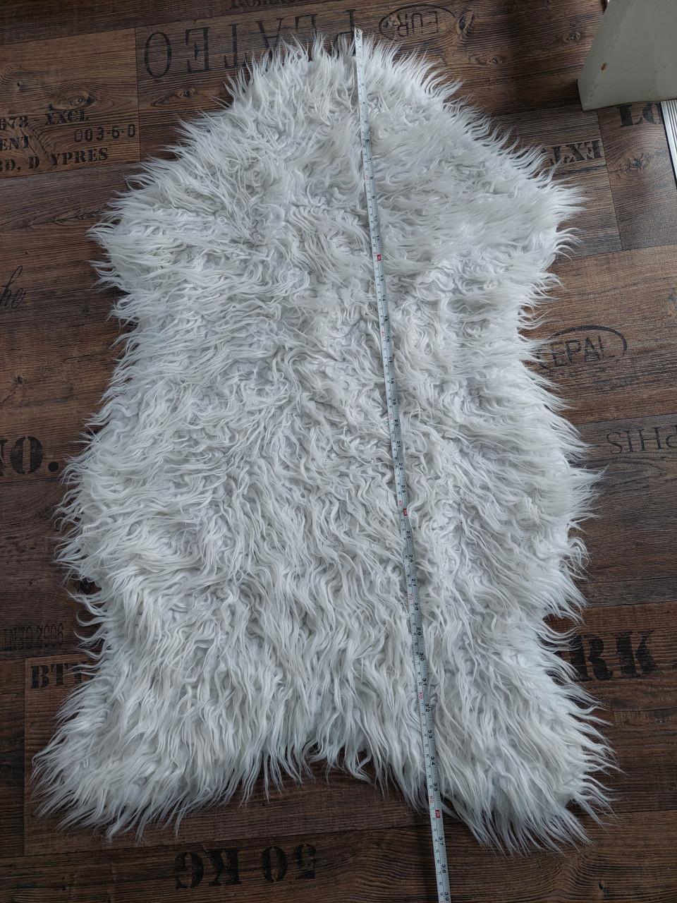 Fluffy/teddy kleed wit