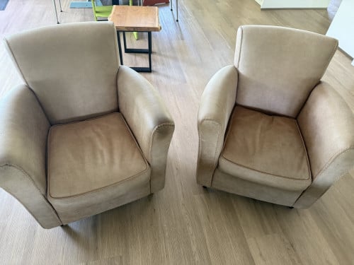 2 bruine fauteuils